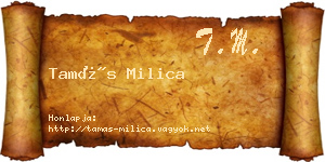 Tamás Milica névjegykártya